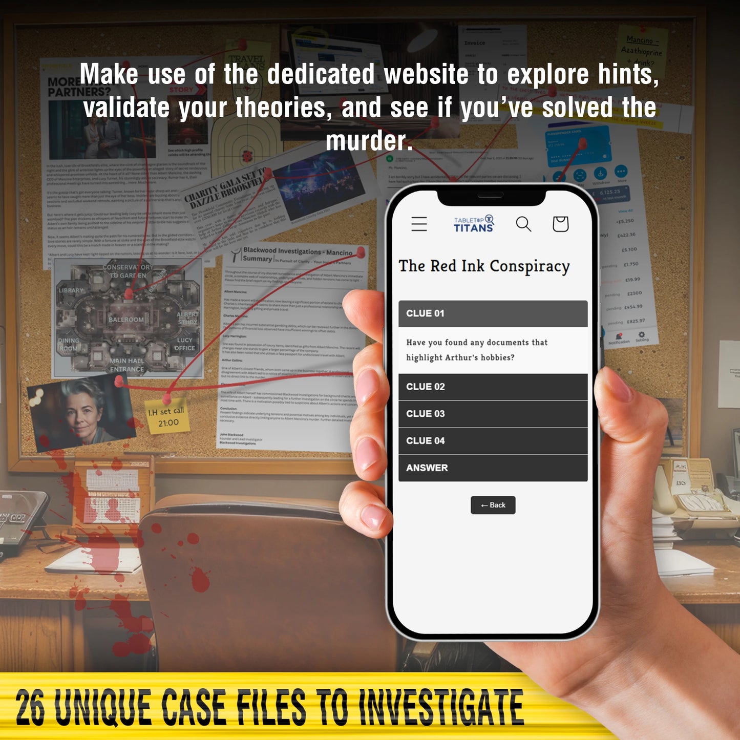 Murder at Mancino Mansion | Cold Case Files Investigations - Perfect for Individuals, Date Nights, Dinner Parties and Hosting